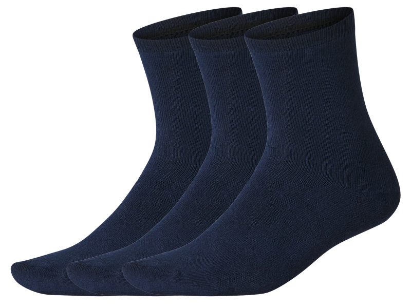 esmara® Pánské termo ponožky s BIO bavlnou, 3 páry (navy modrá, 43-46)