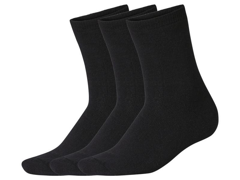 esmara® Dámské termo ponožky s BIO bavlnou, 3 páry (černá, 39-42)