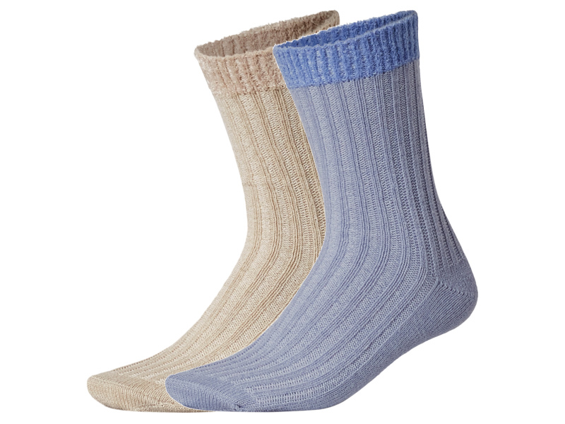 esmara® Dámské hebké ponožky, 2 páry (béžová/modrá, 39-42)