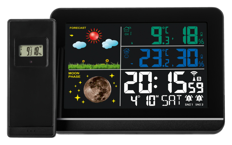 Livarno home Sada bezdrátové meteostanice, 2dílná (černá)