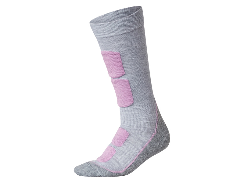 esmara® Dámské funkční termo ponožky (světle šedá / lila fialová, 37/38)