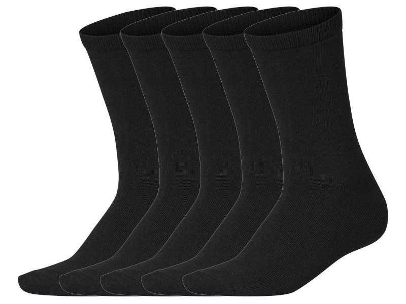 esmara® Dámské ponožky s BIO bavlnou, 5 párů (černá, 39-42)