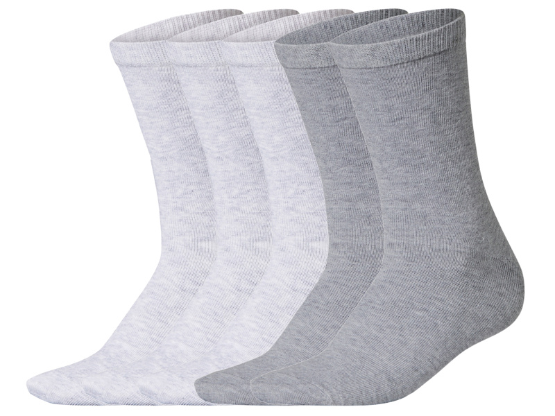 esmara® Dámské ponožky s BIO bavlnou, 5 párů (světle šedá, 39-42)