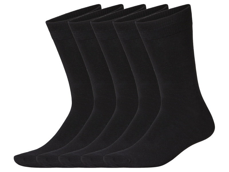 esmara® Pánské ponožky s BIO bavlnou, 5 párů (černá, 43-46)