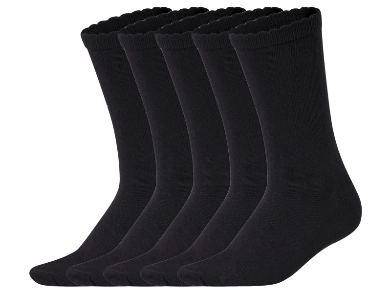 esmara® Dámské ponožky s BIO bavlnou, 5 párů (černá, 35-38)