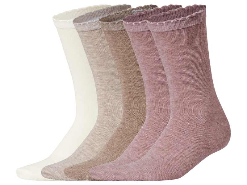 esmara® Dámské ponožky s BIO bavlnou, 5 párů (růžová/krémová/béžová, 39-42)