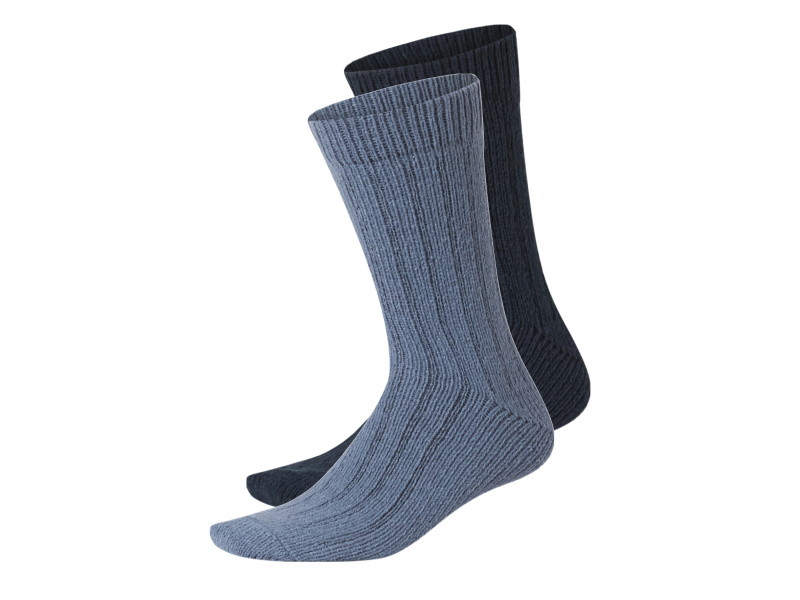 esmara® Pánské ponožky, 2 páry (navy modrá / modrá, 43-46)