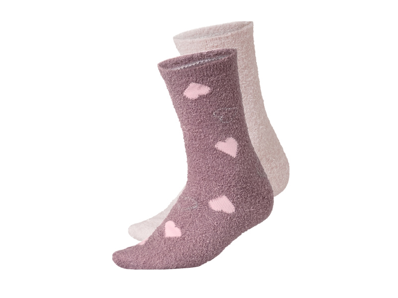 esmara® Dámské hebké ponožky, 2 páry (srdce / lila fialová, 39/42)