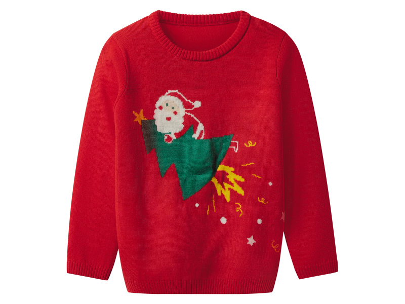 lupilu® Chlapecký vánoční svetr s LED efektem a zvukem (červená, 110/116)