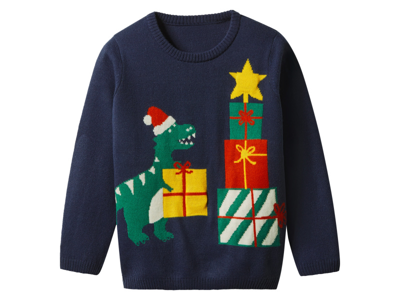 lupilu® Chlapecký vánoční svetr s LED efektem a zvukem (navy modrá, 98/104)