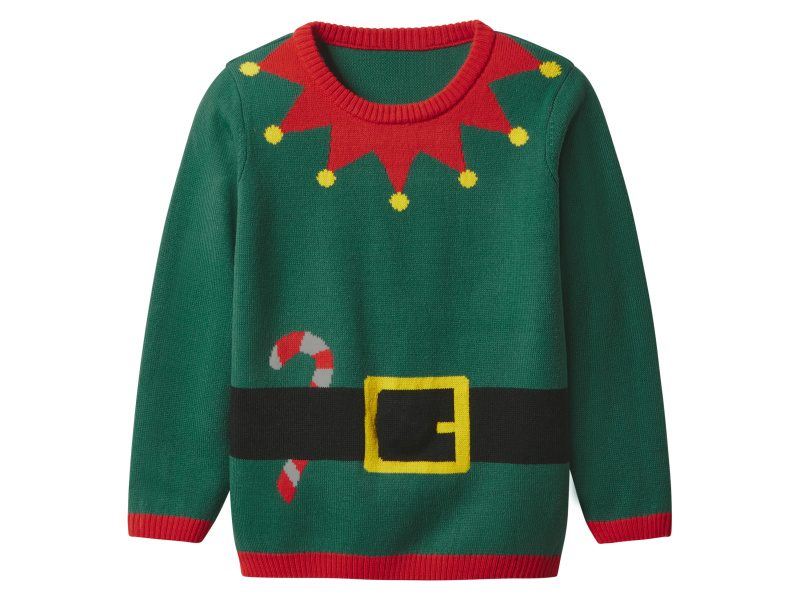 lupilu® Chlapecký vánoční svetr s LED efektem a zvukem (zelená, 122/128)