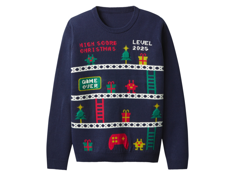 esmara® Chlapecký vánoční svetr s LED efektem (navy modrá, 134/140)