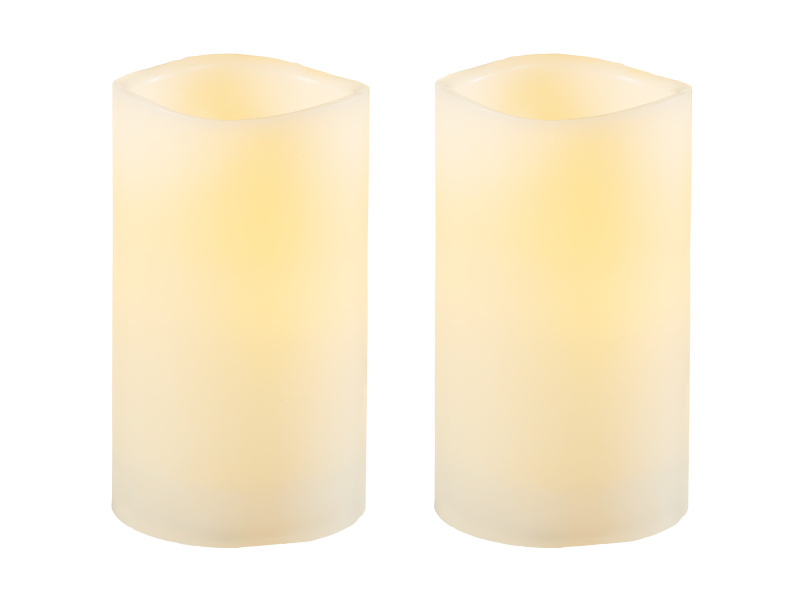 Livarno home LED svíčka z přírodního vosku, 2 ks / 4 ks (2 kusy, bílá)