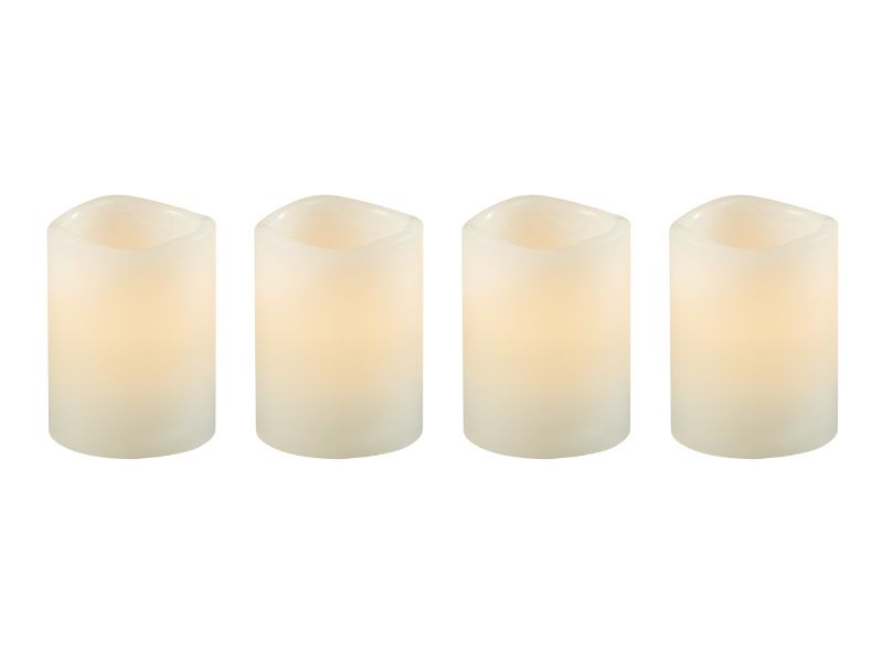 Livarno home LED svíčka z přírodního vosku, 2 ks / 4 ks (4 kusy, bílá)