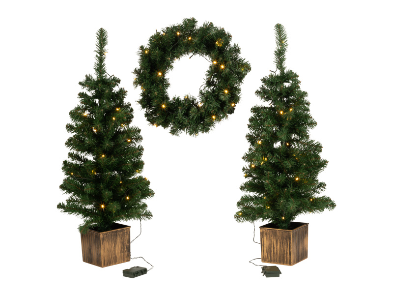 Livarno home Sada LED vánočních stromků a adventního věnce