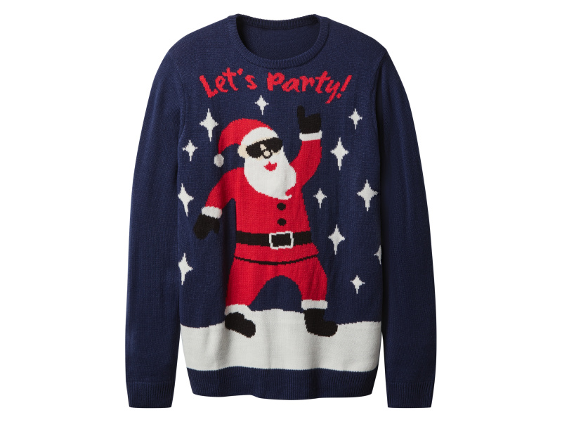 esmara Men Pánský vánoční svetr s LED efektem a hudbou (navy modrá, XL (56/58))