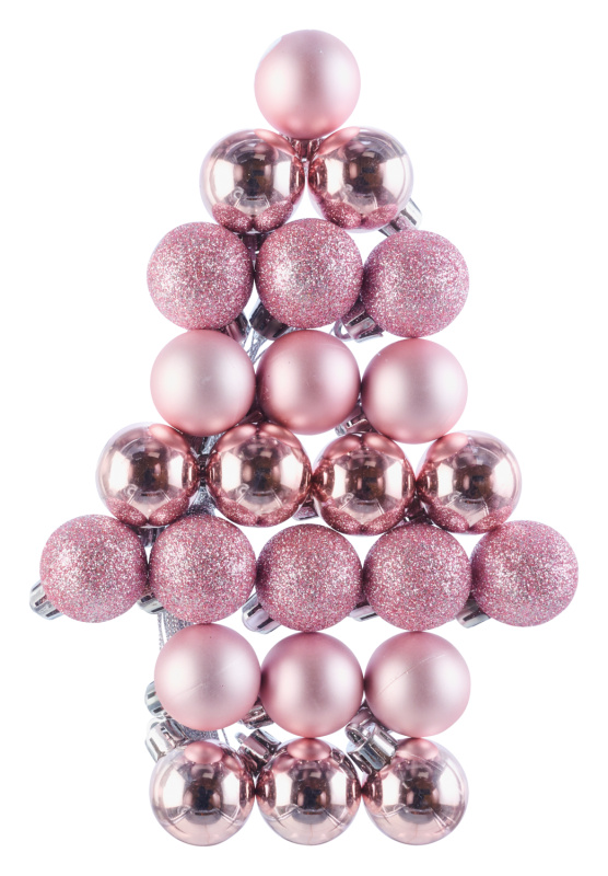 Livarno home Ozdoby na vánoční stromek, 24 kusů (rosé mix)