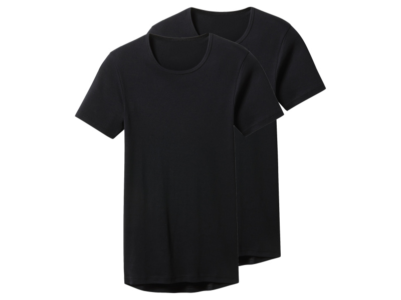 esmara Men Pánské spodní triko, 2 kusy (kulatý výstřih, černá, 7/Xl)