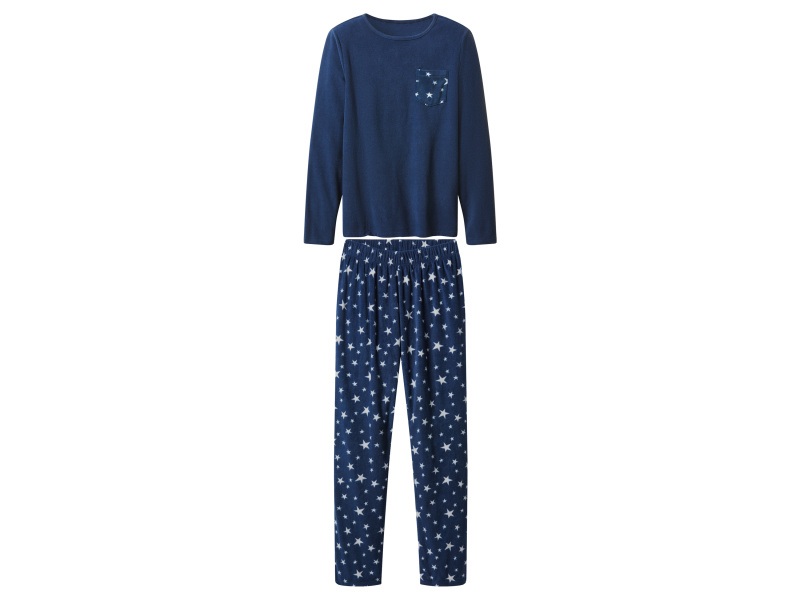 esmara® Dámské fleecové pyžamo (navy modrá / bílá, Xs(32/34))