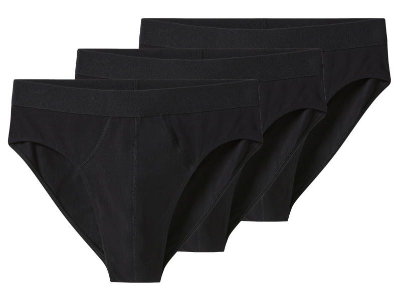 esmara Men Pánské slipy, 3 kusy (černá, 6/L)