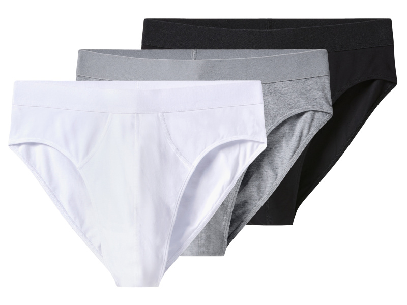 esmara Men Pánské slipy, 3 kusy (černá/šedá/bílá, 5/M)