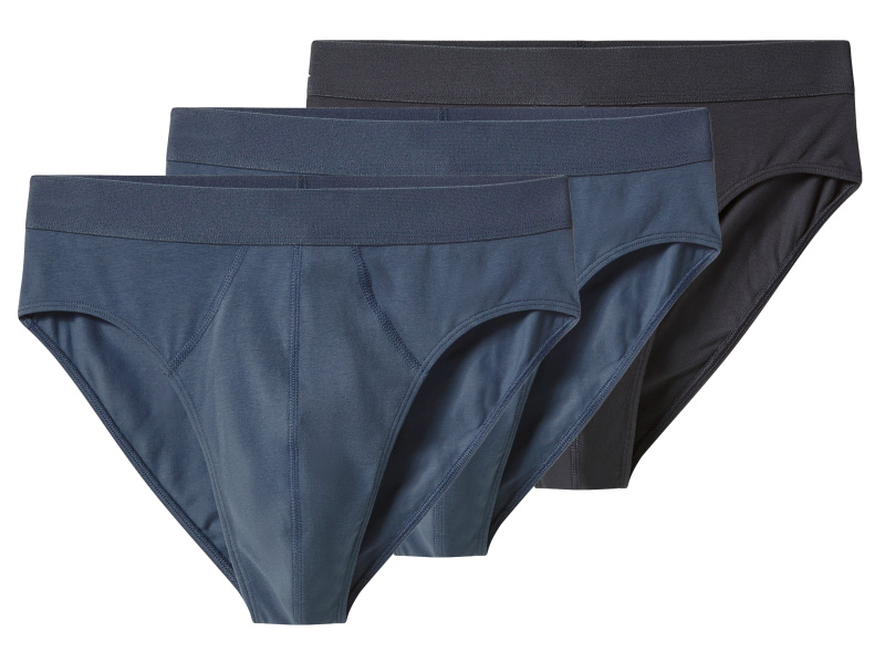esmara Men Pánské slipy, 3 kusy (tmavě šedá / tmavě modrá, 7/Xl)