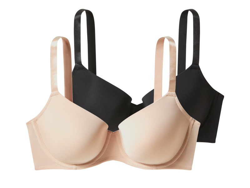 esmara® Dámská podprsenka, 2 kusy (černá/béžová, 95C)