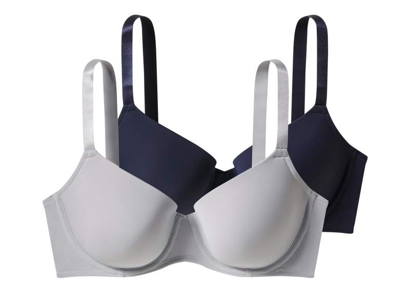esmara® Dámská podprsenka, 2 kusy (navy modrá / šedá, 85D)