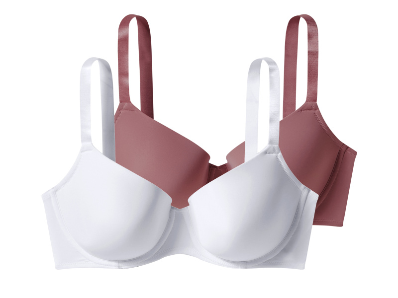 esmara® Dámská podprsenka, 2 kusy (růžová/bílá, 95D)