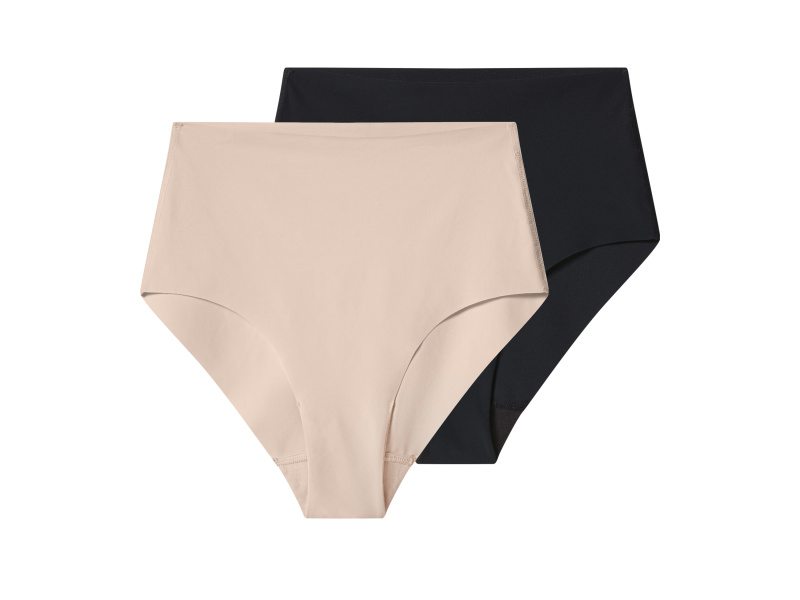 esmara® Dámské bezešvé tvarující kalhotky, 2 kusy (černá/béžová, S (36/38))