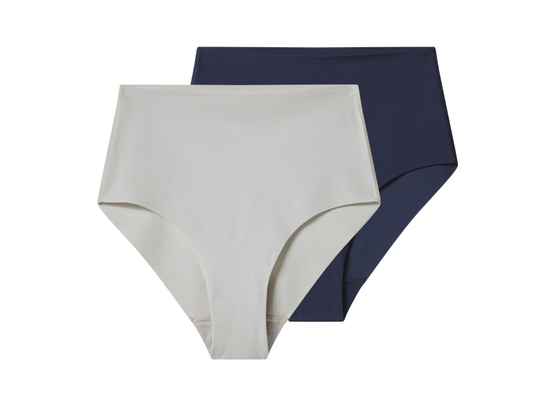 esmara® Dámské bezešvé tvarující kalhotky, 2 kusy (navy modrá / šedá, M (40/42))