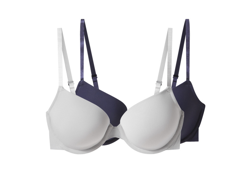 esmara® Dámská podprsenka, 2 kusy (navy modrá / šedá, 85C)