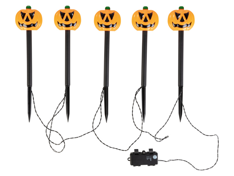 Livarno home Halloweenské zahradní bodce s LED (dýně)