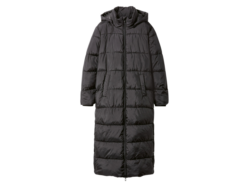 esmara® Dámský prošívaný maxi kabát (černá, Xs(32/34))
