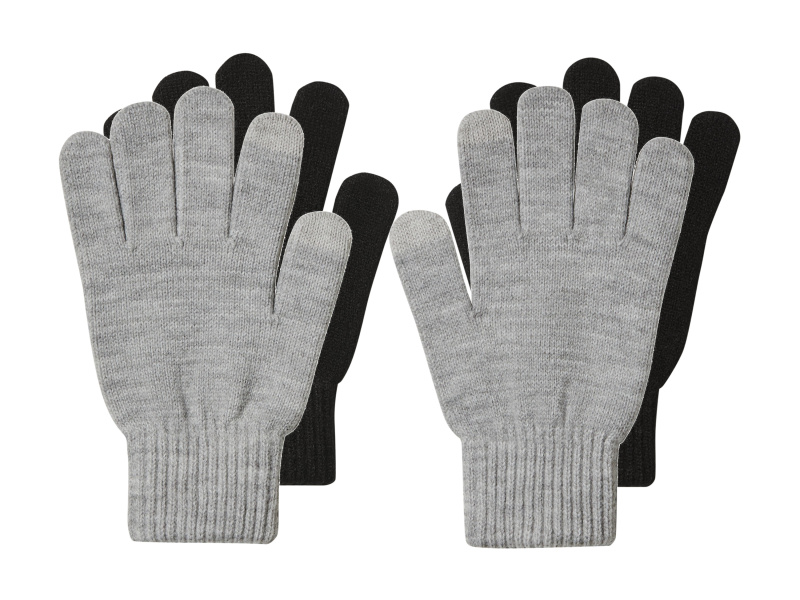 esmara® Dámská / Pánská čelenka / čepice / rukavice / šála (rukavice, šedá/černá, L/Xl)