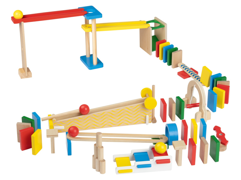 lupilu® Dřevěná kuličková dráha (dřevěná kuličková dráha Domino)