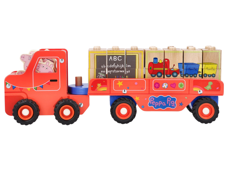 Dřevěný nákladní automobil Prasátko Peppa (nákladní automobil s abecedou)