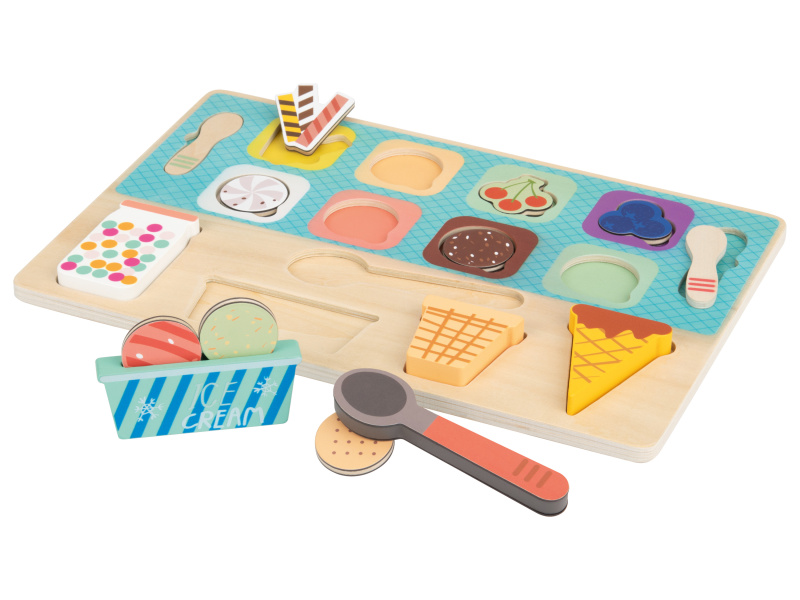 lupilu® Dřevěné puzzle (zmrzlinová sada)
