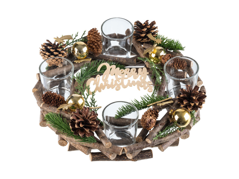 Livarno home Adventní věnec (zlatá)