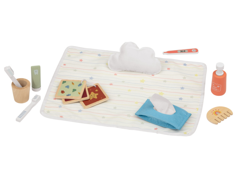 lupilu® Activity Center / snídaňový set / přebalovací set, 6dílný / 9dílný / 14dílný (Přebalovací sada pro panenky)
