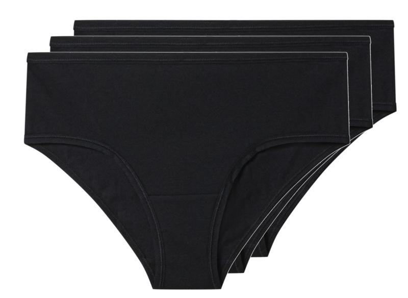 esmara® Dámské kalhotky Hipster, 3 kusy (černá, L (44/46))