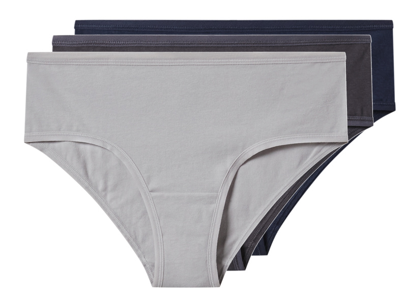 esmara® Dámské kalhotky Hipster, 3 kusy (navy modrá / šedá, XS (32/34))