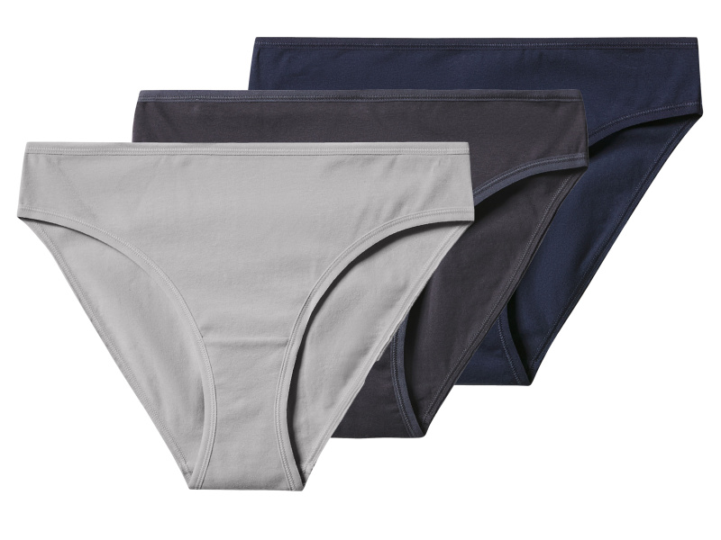 esmara® Dámské kalhotky, 3 kusy (navy modrá / šedá, Xl(48/50))