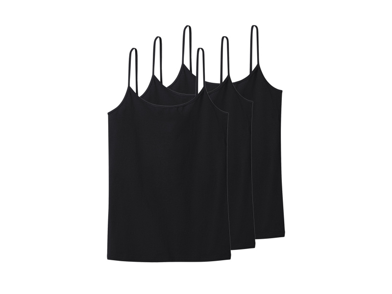 esmara® Dámská tílka na ramínka, 3 kusy (černá, Xl(48/50))