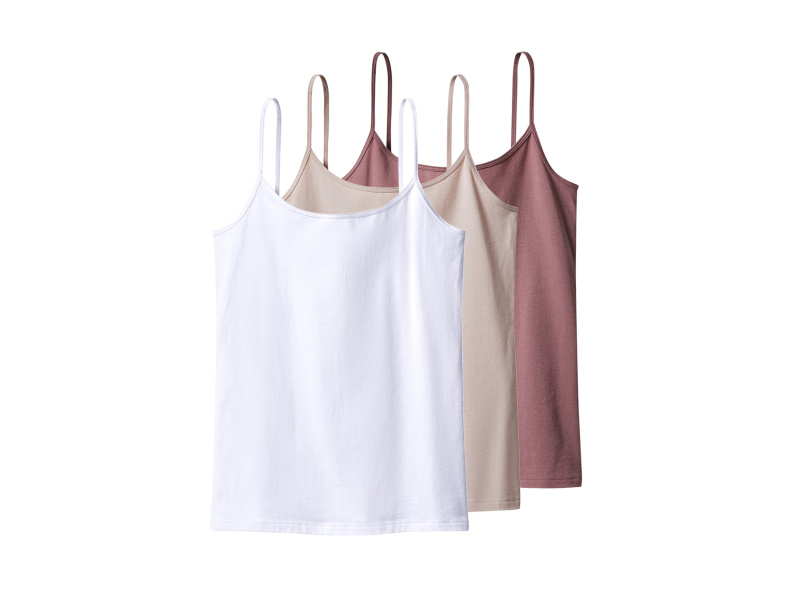 esmara® Dámská tílka na ramínka, 3 kusy (růžová/bílá, Xl(48/50))