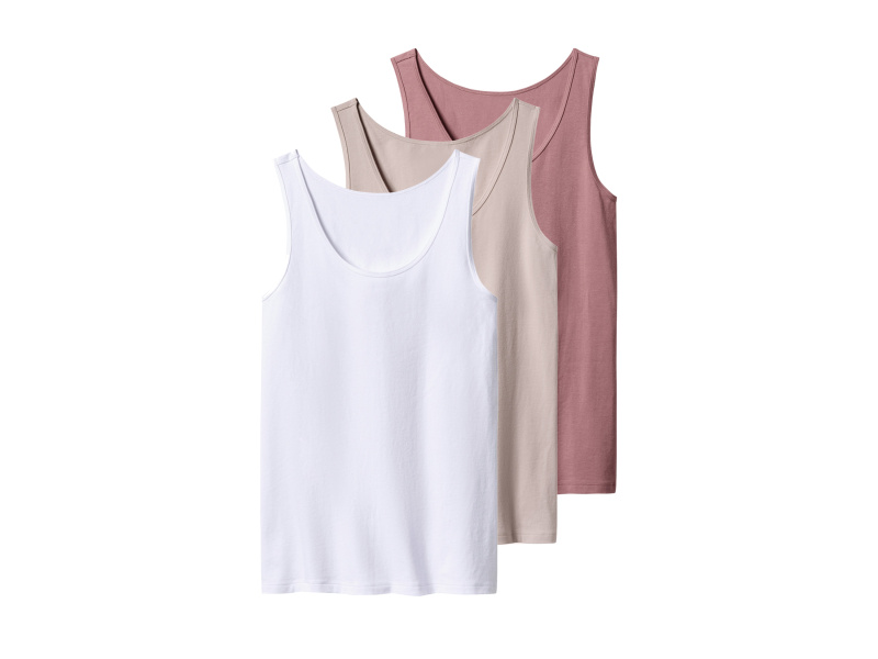 esmara® Dámské tílko, 3 kusy (růžová/bílá, Xl(48/50))