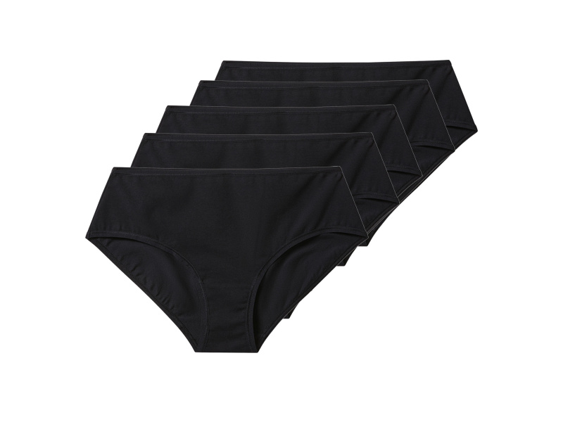esmara® Dámské kalhotky s vysokým pasem, 5 kusů (černá, S (36/38))