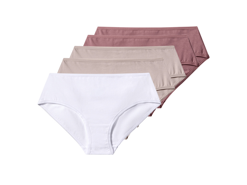 esmara® Dámské kalhotky s vysokým pasem, 5 kusů (růžová/bílá, S (36/38))