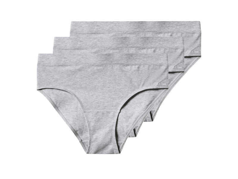 esmara® Dámské kalhotky s BIO bavlnou, 3 kusy (šedá, M(40/42))