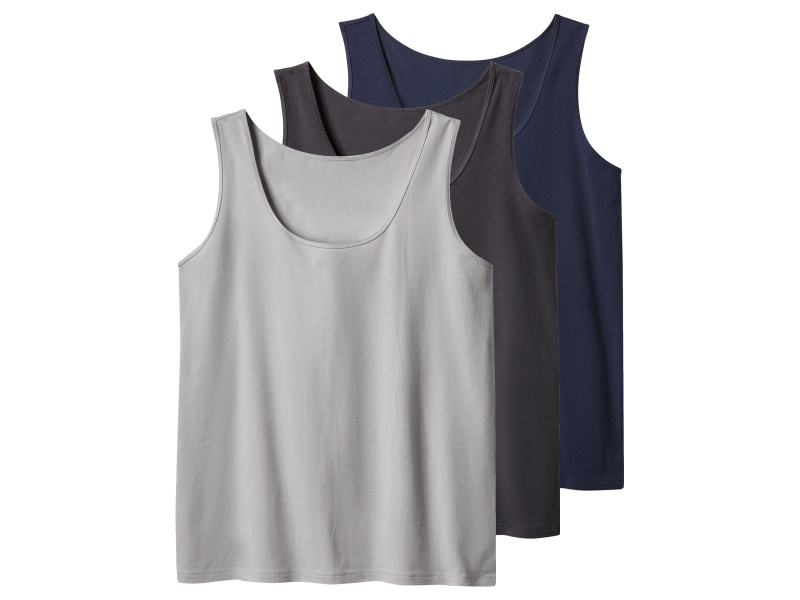 esmara® Dámské tílko, 3 kusy (navy modrá / tmavě šedá / světle šedá, 3Xl(56/58))